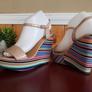 Steve Madden rainbow wedges